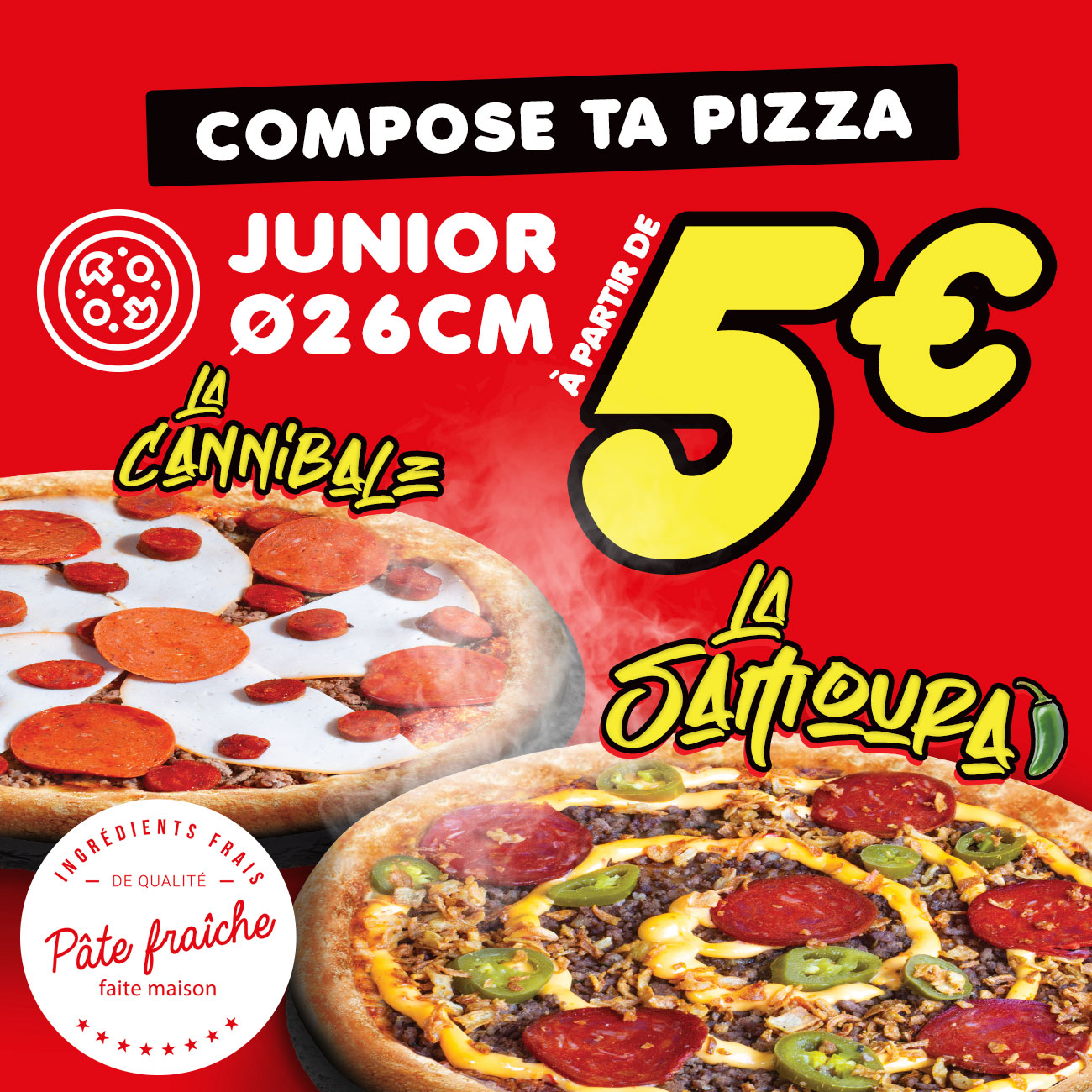 Compose ta Pizza à partir de 5