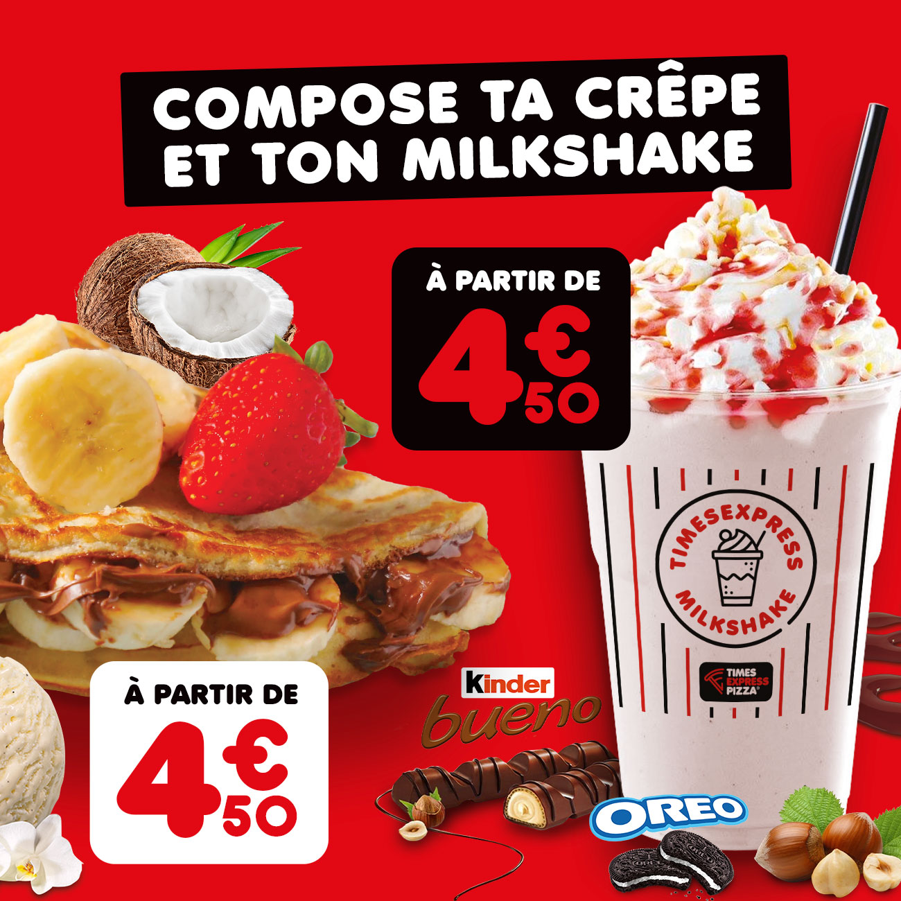 Compose ta crêpe et ton Milkshake