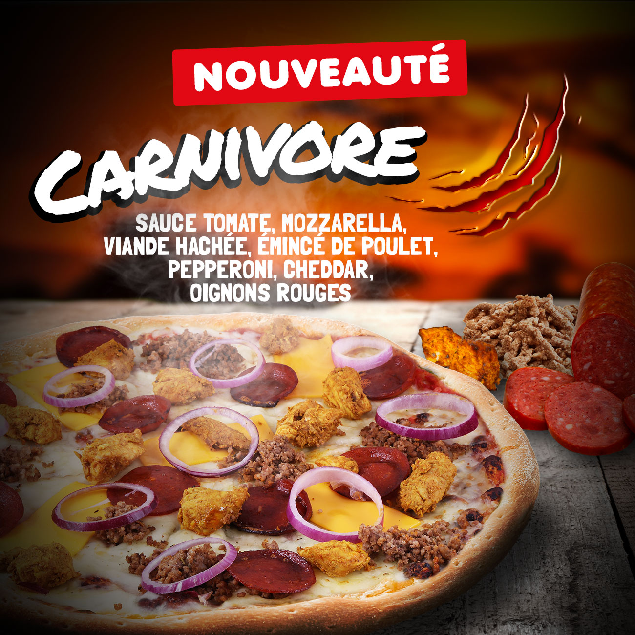 Nouvelle recette : la pizza Carnivore